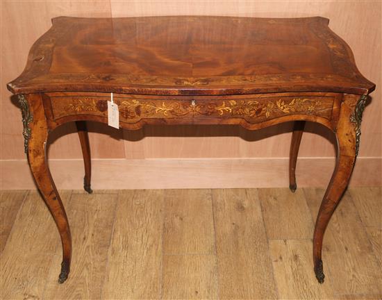 An Edwardian marquetry inlaid mahogany centre table, W.3ft D.1ft 9in. H.2ft 5in.